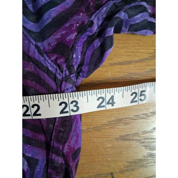 Earthroamer Vintage Purple Swirl Button-Up Shirt By Earthrags Short Sleeve Light - Picture 4 of 5